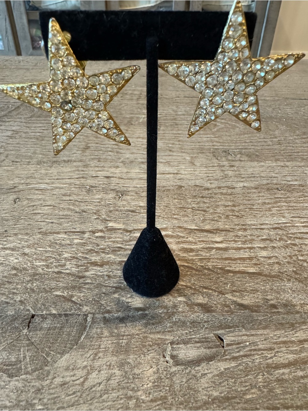 Vintage Crystal Star Earrings - MINT!